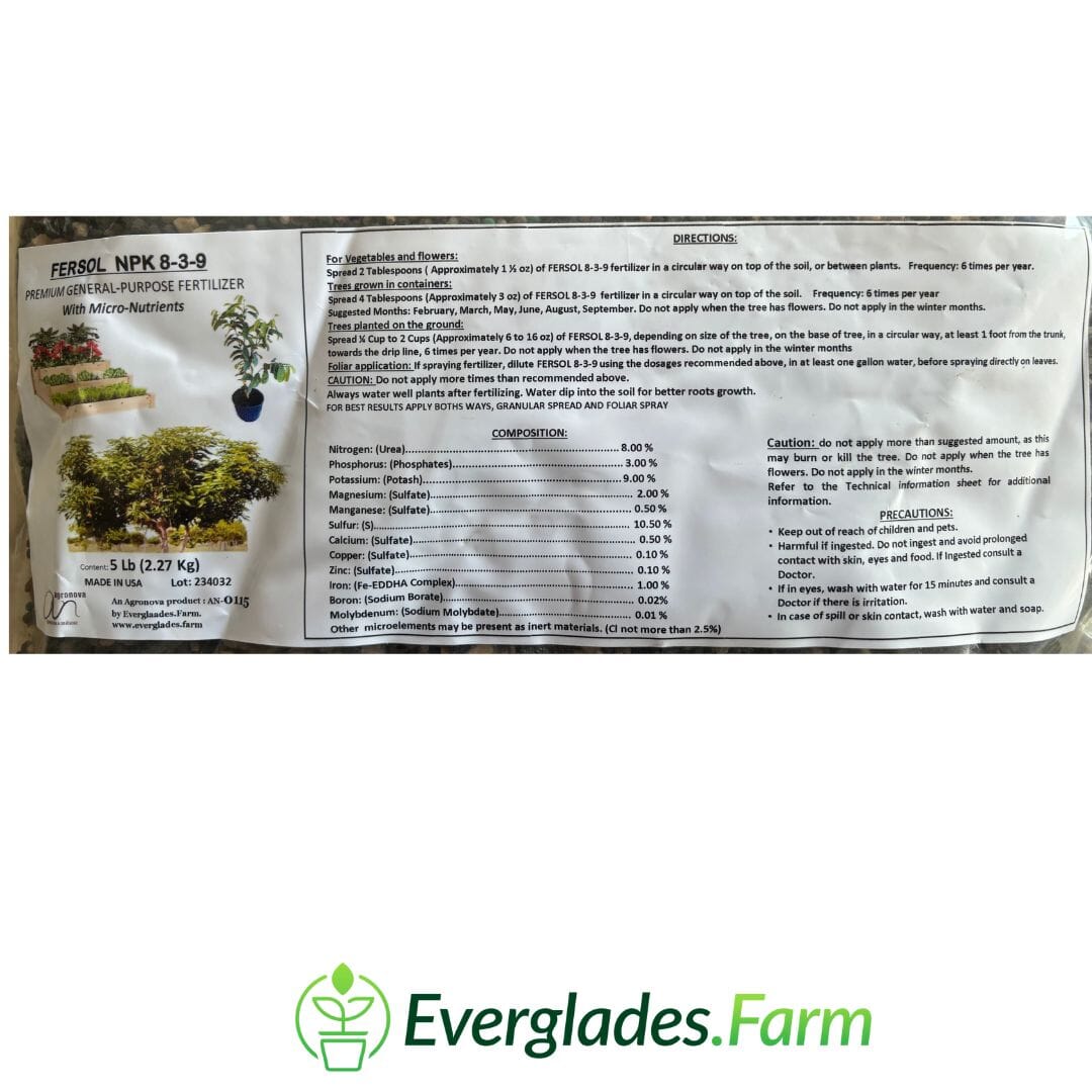 Fertilizer for Fruit Trees Granular 8-3-9- with Micronutrients Fersol Brand - Image 5