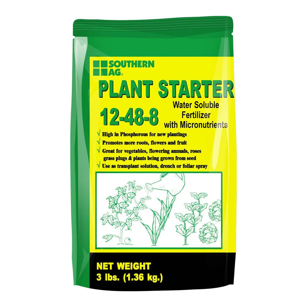 Plant Starter Soluble Fertilizer 12-48-8 - Promotes Strong Roots & Flowering - 3 lb. Bag